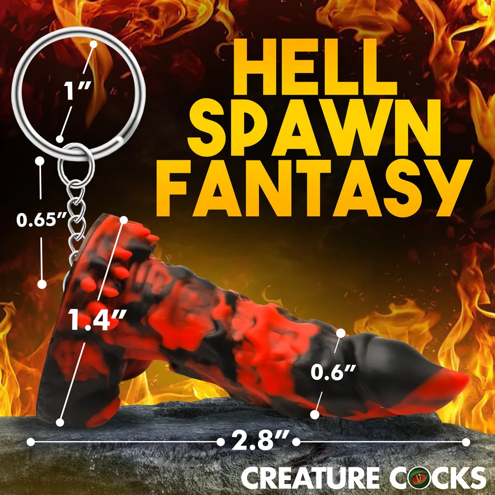Creature Cocks Fire Demon Keychain in Body-Safe Silicone