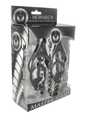 Master Series Monarch Noir Nipple Vice with Chain and Clover Grip