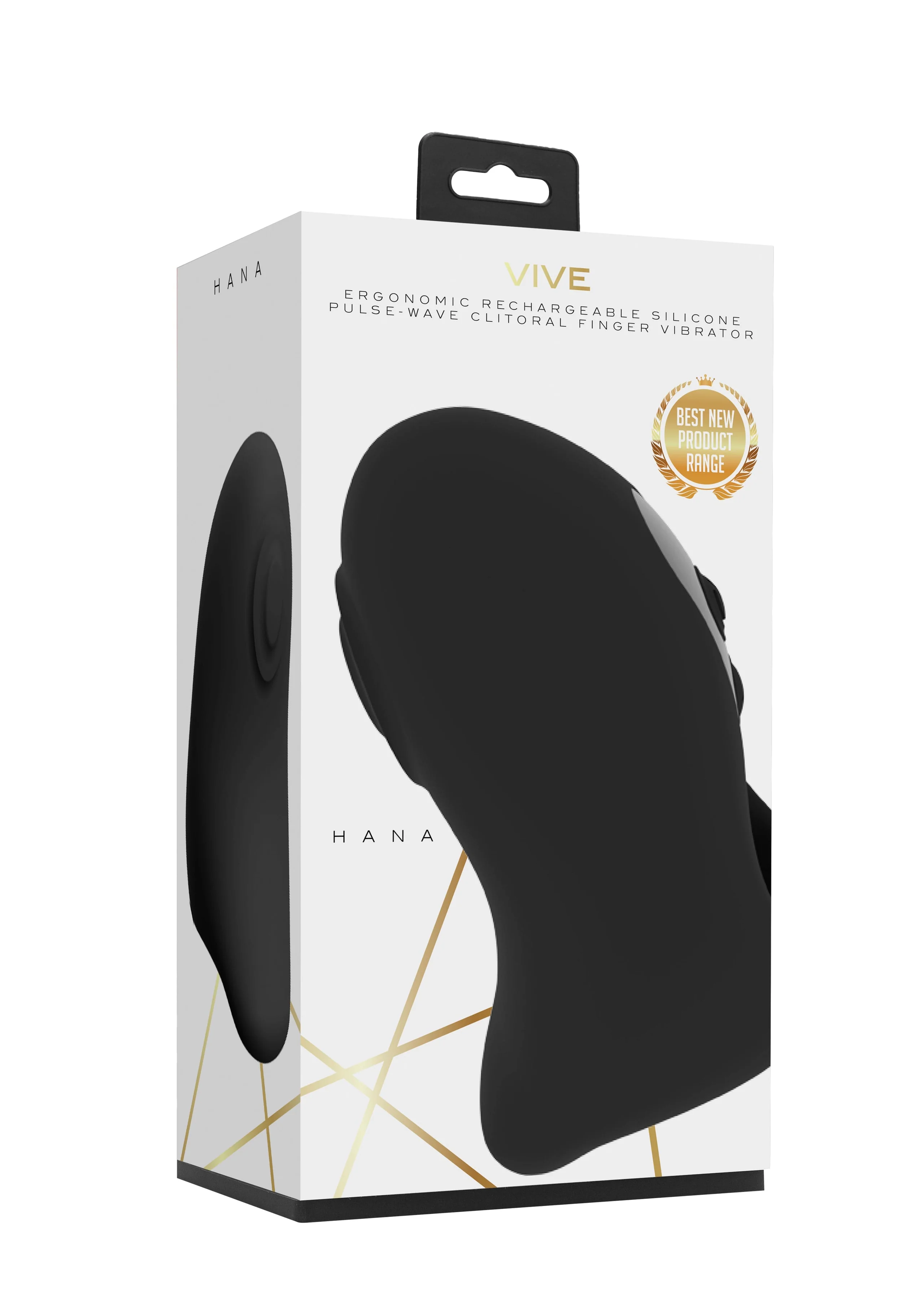 Vive Hana 黑色人体工学阴蒂手指振动器