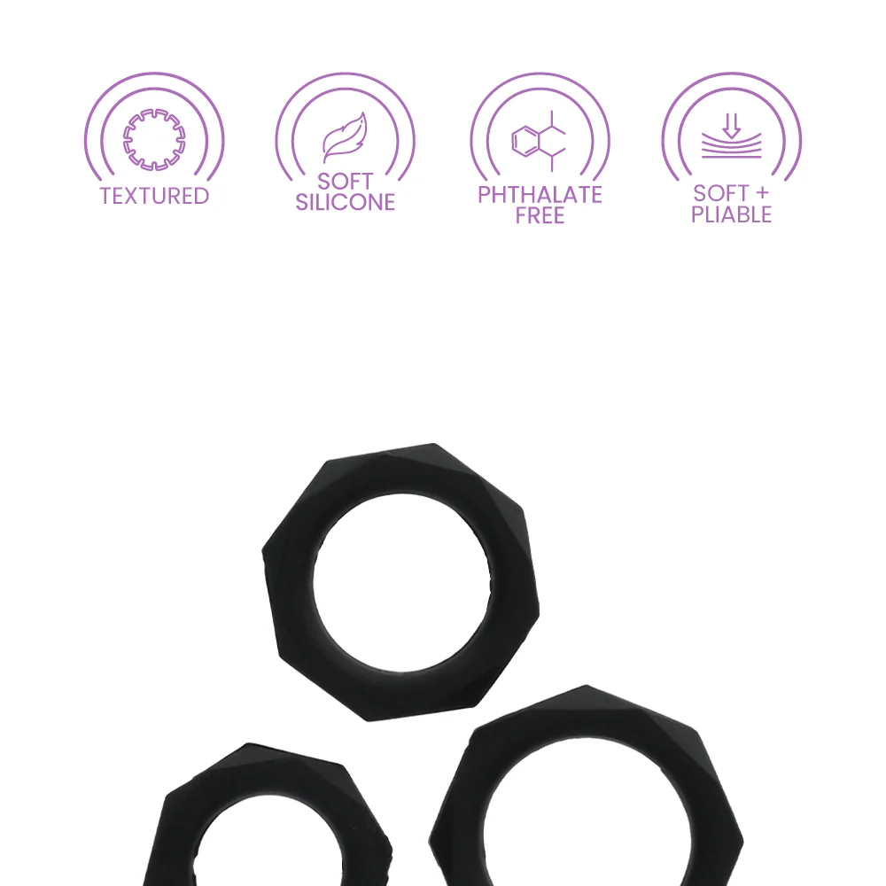 C-Ringz Silicone Designer Stamina Set - Three Elite Silicone™ Rings