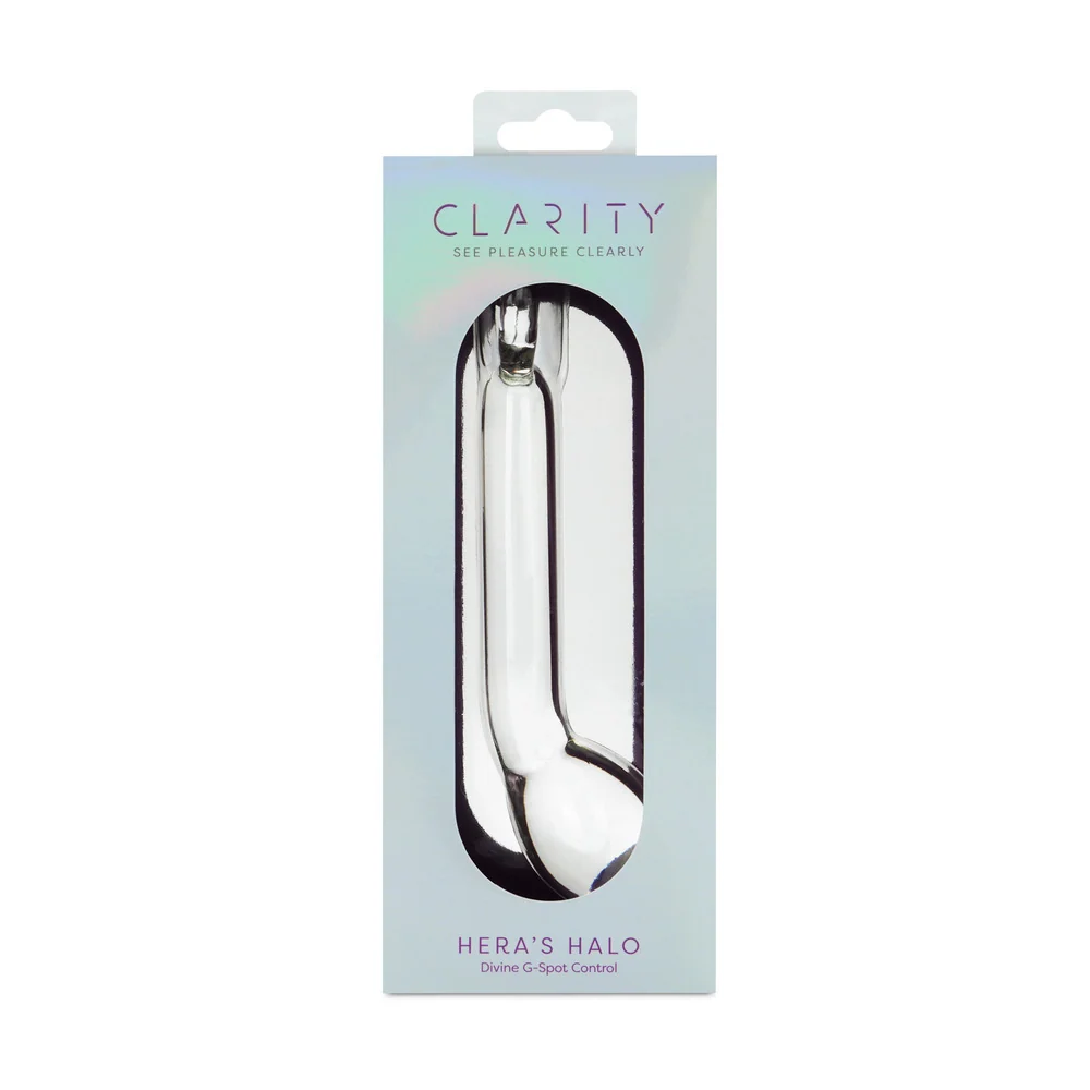 Clarity Hera's Halo 6-Inch Borosilicate Glass Dildo with Circular Handle